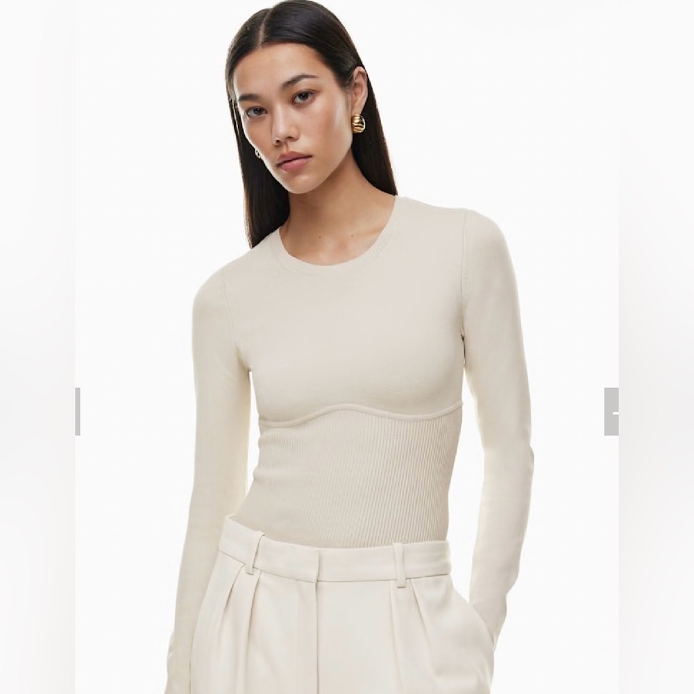 NWOT Aritzia Babaton Sculpt Knit Empire Longsleeve l M